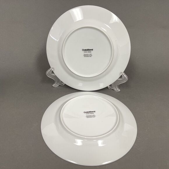 Crate & Barrel Rafia Blue White Waves Wavy Salad Plates Lead Cadmium Lot of 2 - Picture 6 of 9